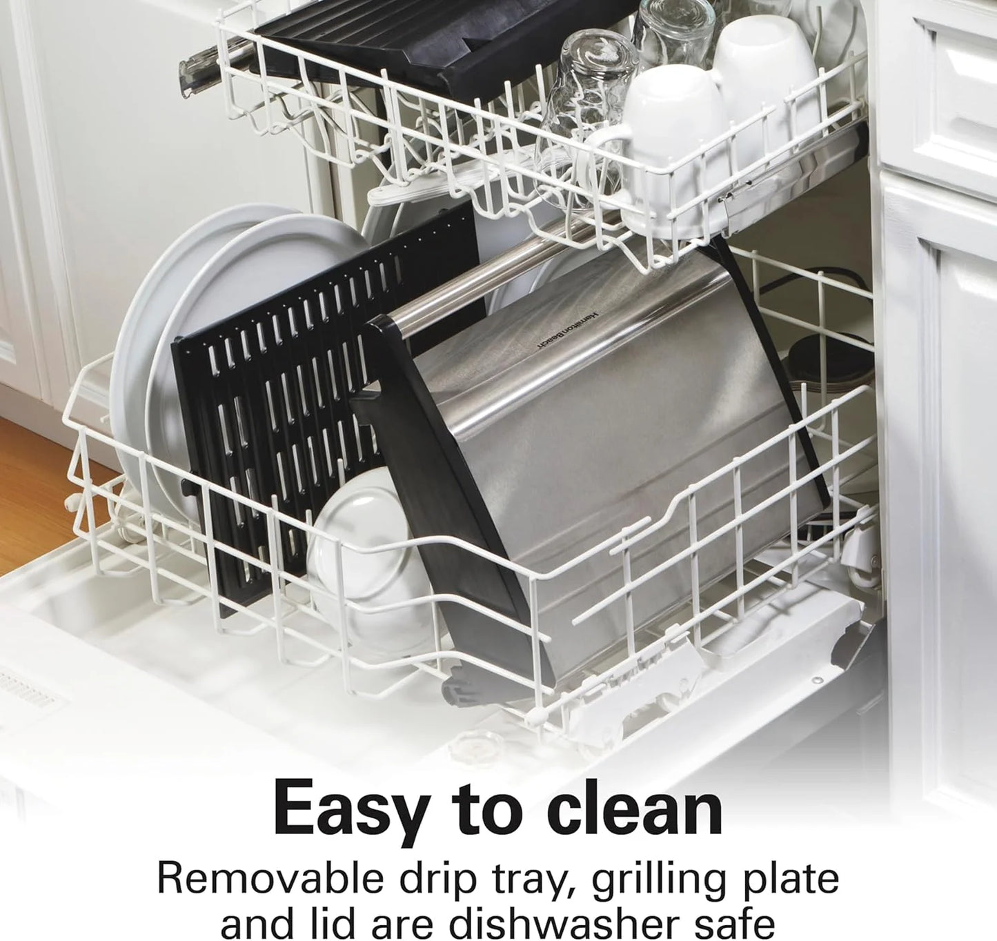 Electric Indoor Searing Grill with Viewing Window & Adjustable Temperature Control to 450F, 118 sq. in. Surface Serves 6, PFAS-Free Removable Nonstick Grate, Stainless Steel