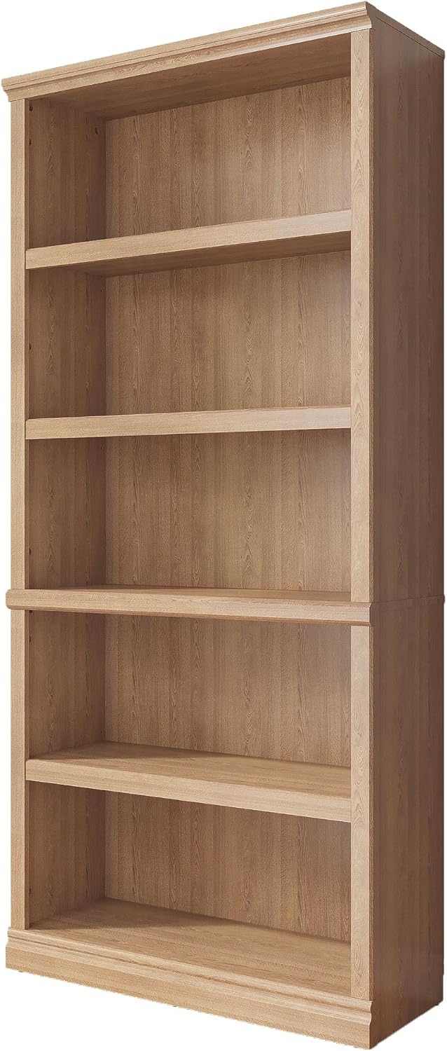 70-Inch Tall White Bookcase 5 Tiers Shelves Open Storage Bookshelf