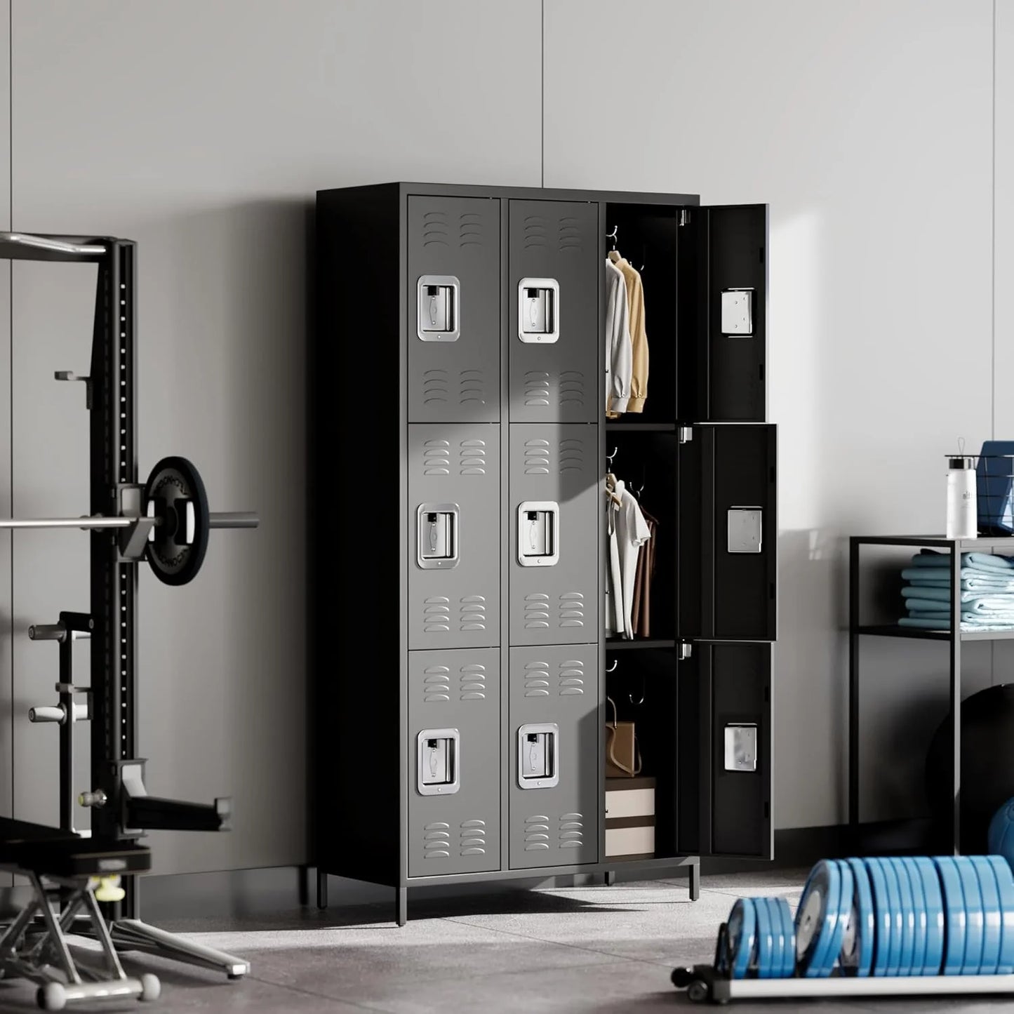 GAOMON Locker for Employees, 6 Doors Locker Cabinet with Hooks, Storage Locker