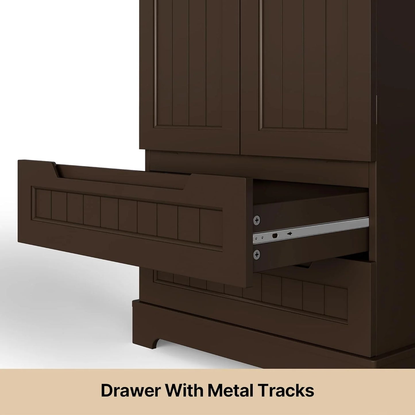 Gizoon Kitchen Pantry Cabinet with Drawers Freestanding Bathroom Storage Cabinet with Doors and Shelves, 47 Inch Small Pantry Cabinet