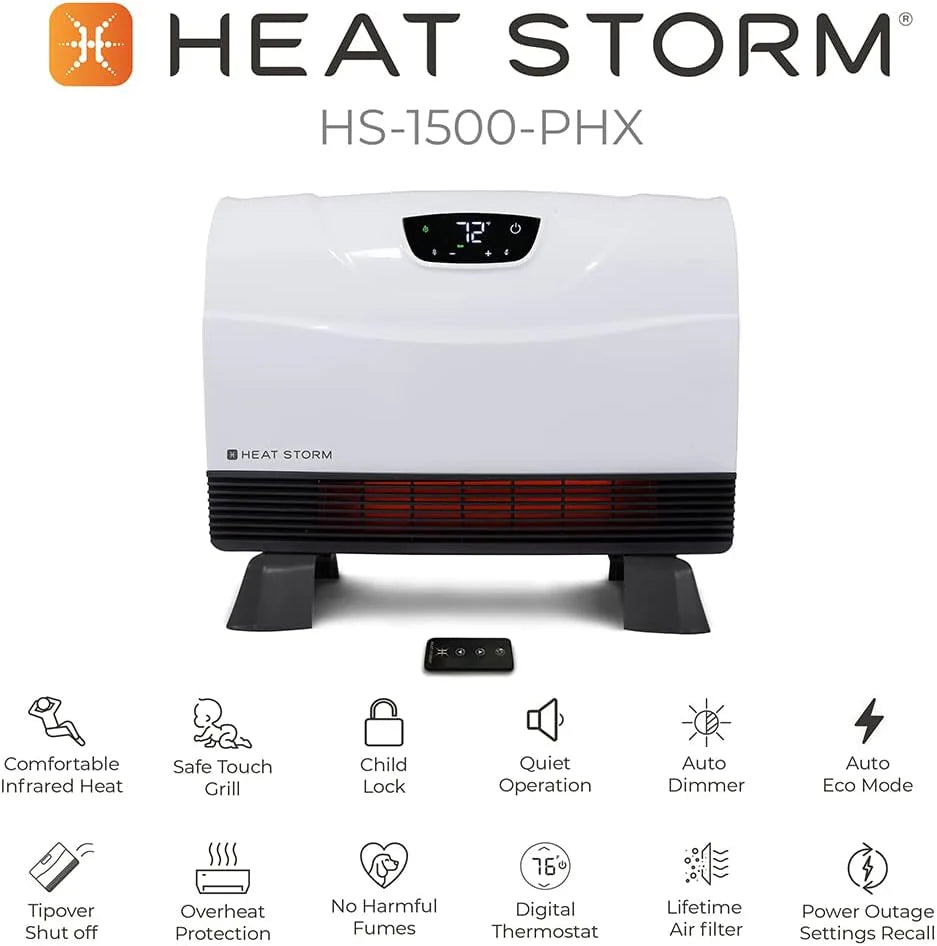HS-1500-PHX-WIFI Infrared Heater, Wifi Wall Mounted