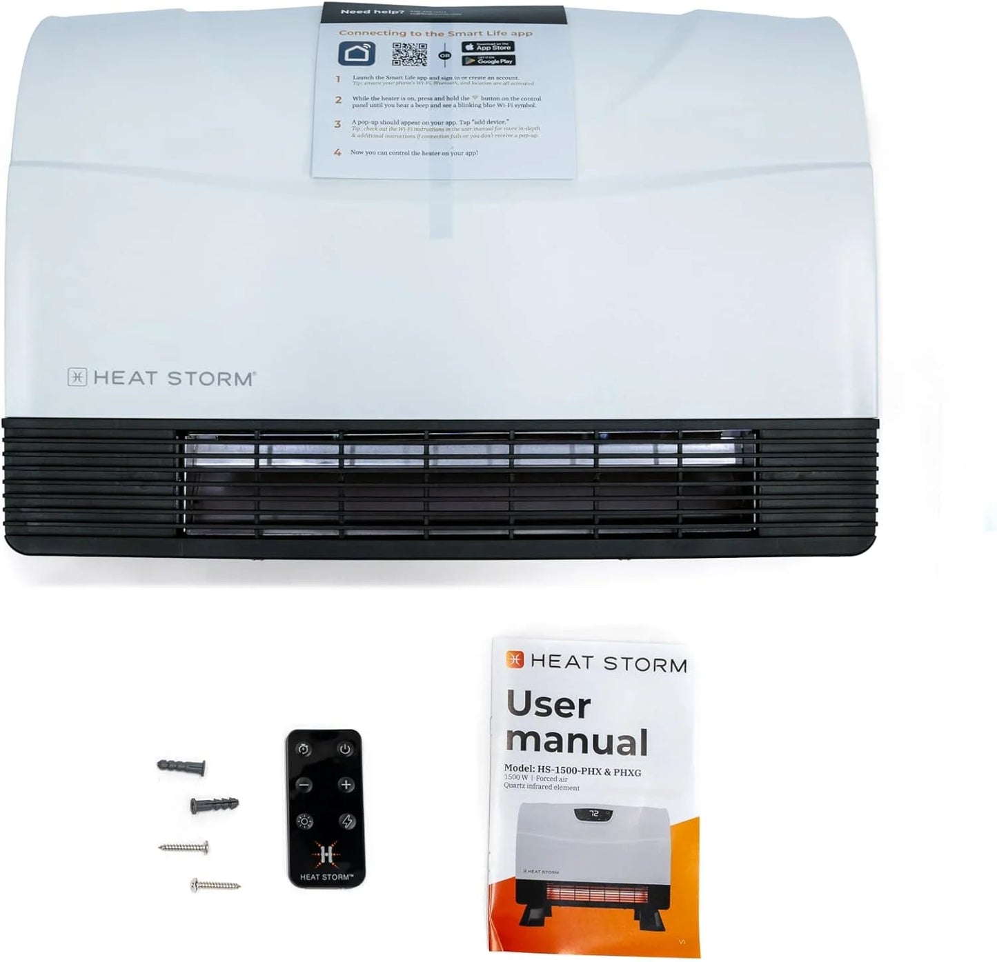 HS-1500-PHX-WIFI Infrared Heater, Wifi Wall Mounted
