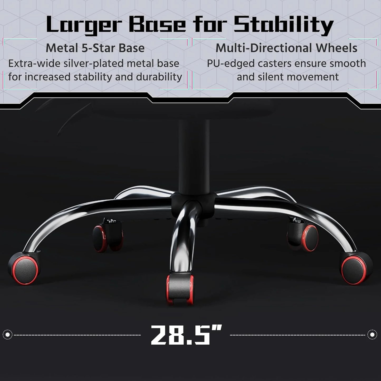 Gaming Chair with Massage Lumbar Support and Footrest Height Office Gaming Chair