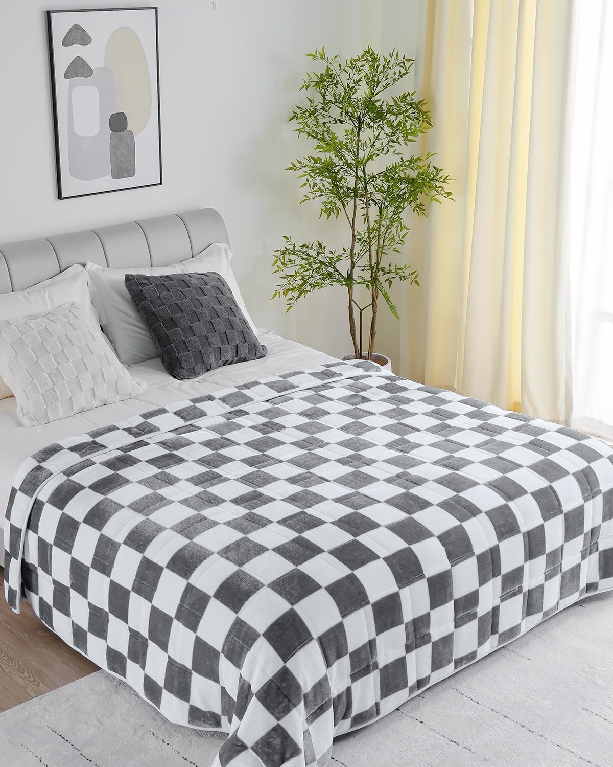 Weighted Blanket Queen Size 15lbs 60x80 inches with Soft Plush Fleece