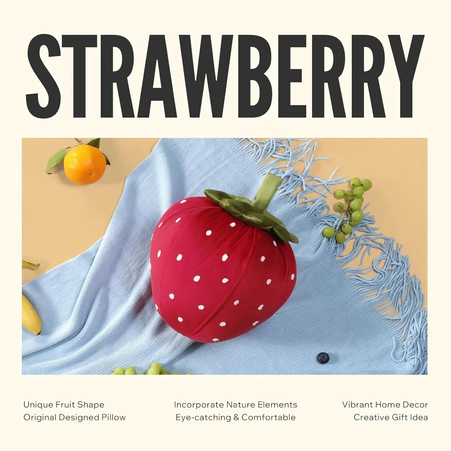 Fruit Shaped Pillows Series Grapefruit Shaped Throw Pillow