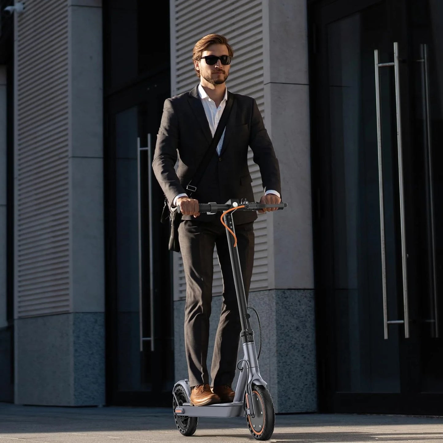 Electric Scooter, 350W/500W Powerful Motor, 8.5"/10" Solid Tires, 19/22Mph, 28/21/12 Miles Range,Dual Braking