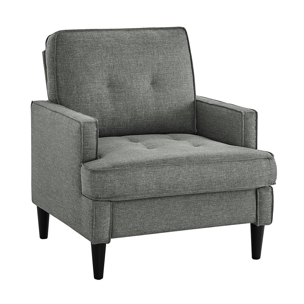 Contemporary Button Tufted Chair with Arm Rest