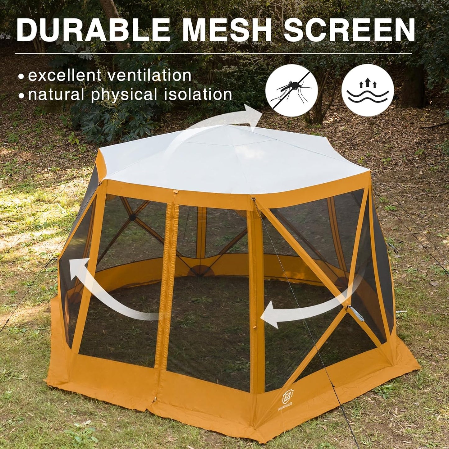 Pop up Screen House Tent for Camping 11.5 x 9.8 ft, Instant Screened Gazebo Canopy with Netting, Portable Shelter Enclosure