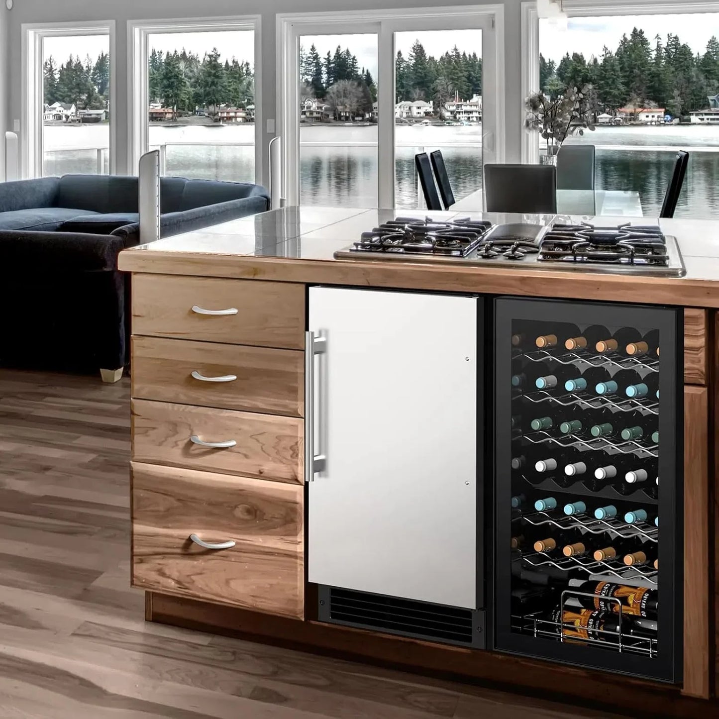 COTLIN 15" W Drainless Under Counter Ice Maker with 22LBS Storage Bin, Crescent Ice, Free Standing Built-in Ice Maker for Residential Commercial Use, No Drain Required, ETL Approved, 2025 Upgraded