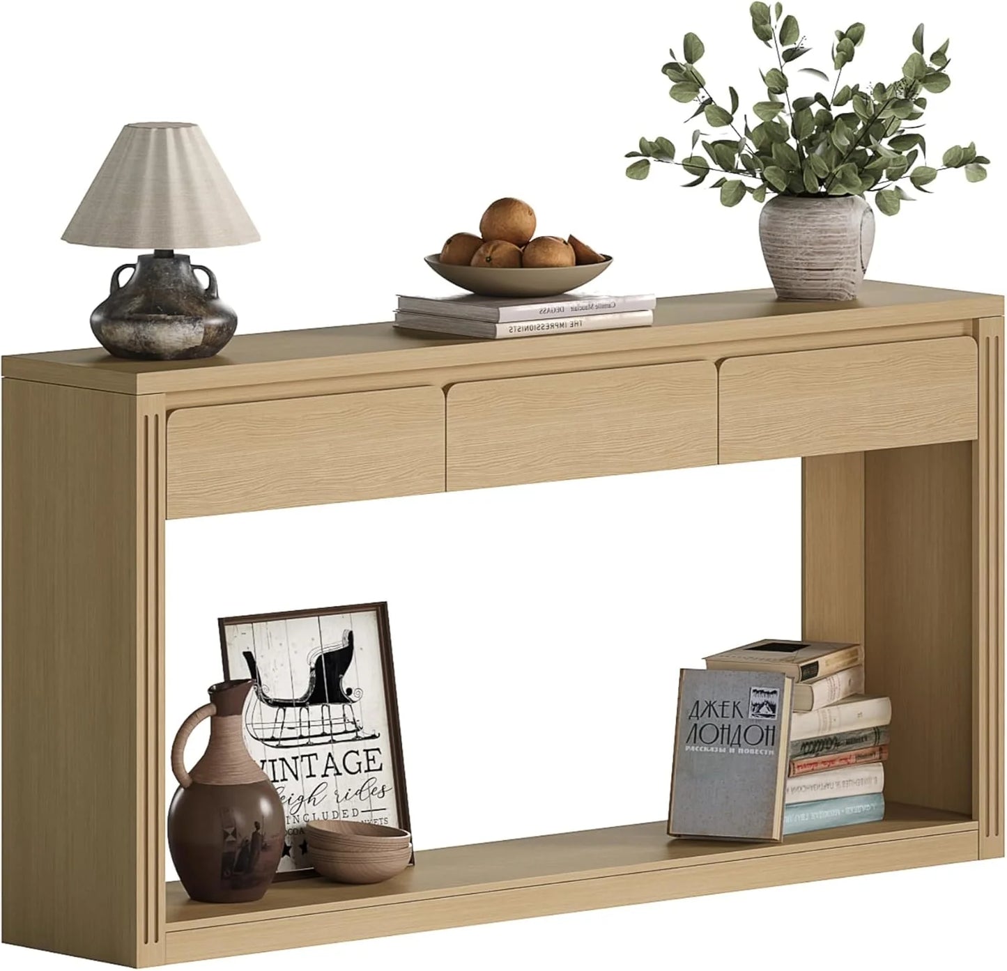 63.9" Long Console Tables for Entryway Farmhouse Entryway Table with Drawers