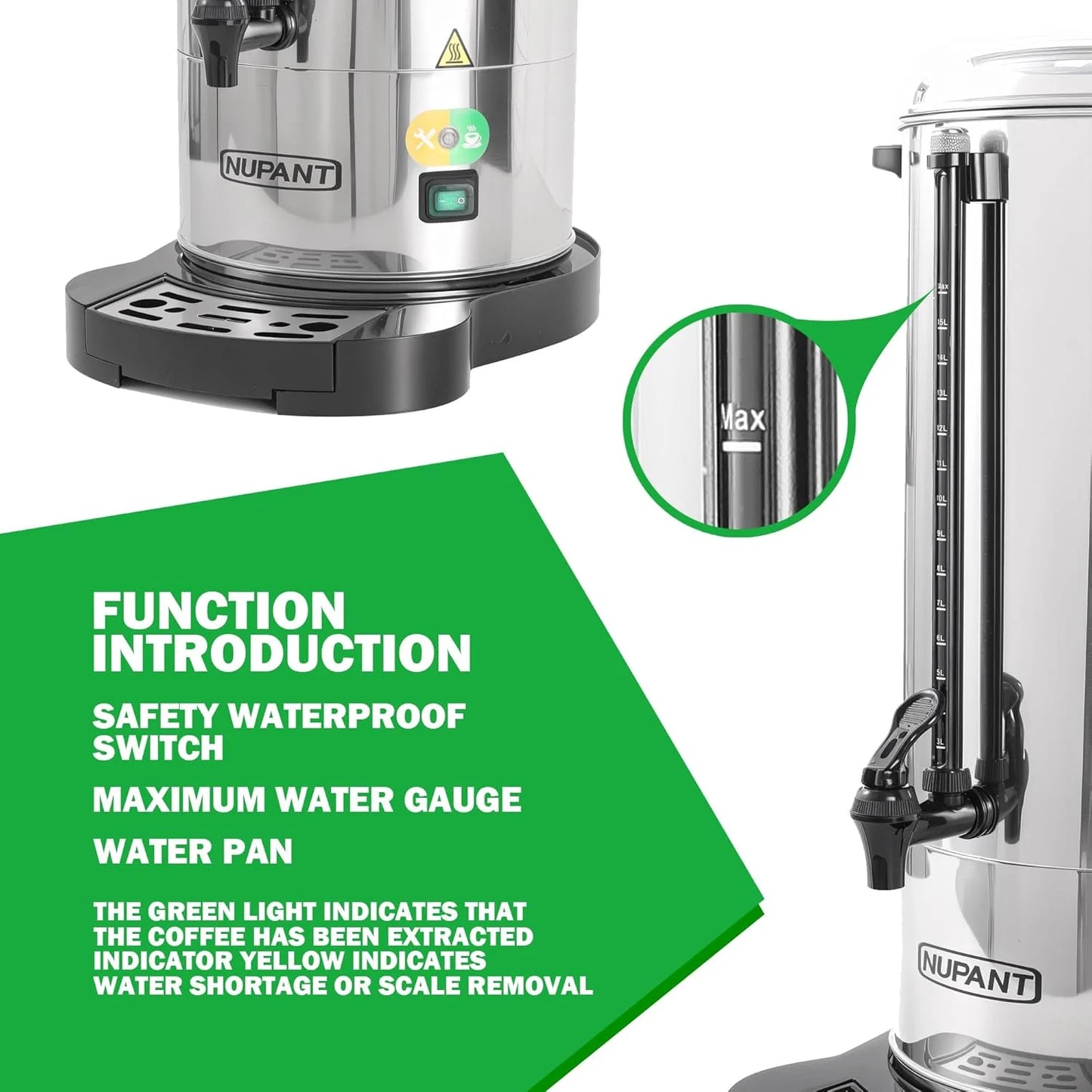 Commercial coffee maker 15 liters 304 stainless steel