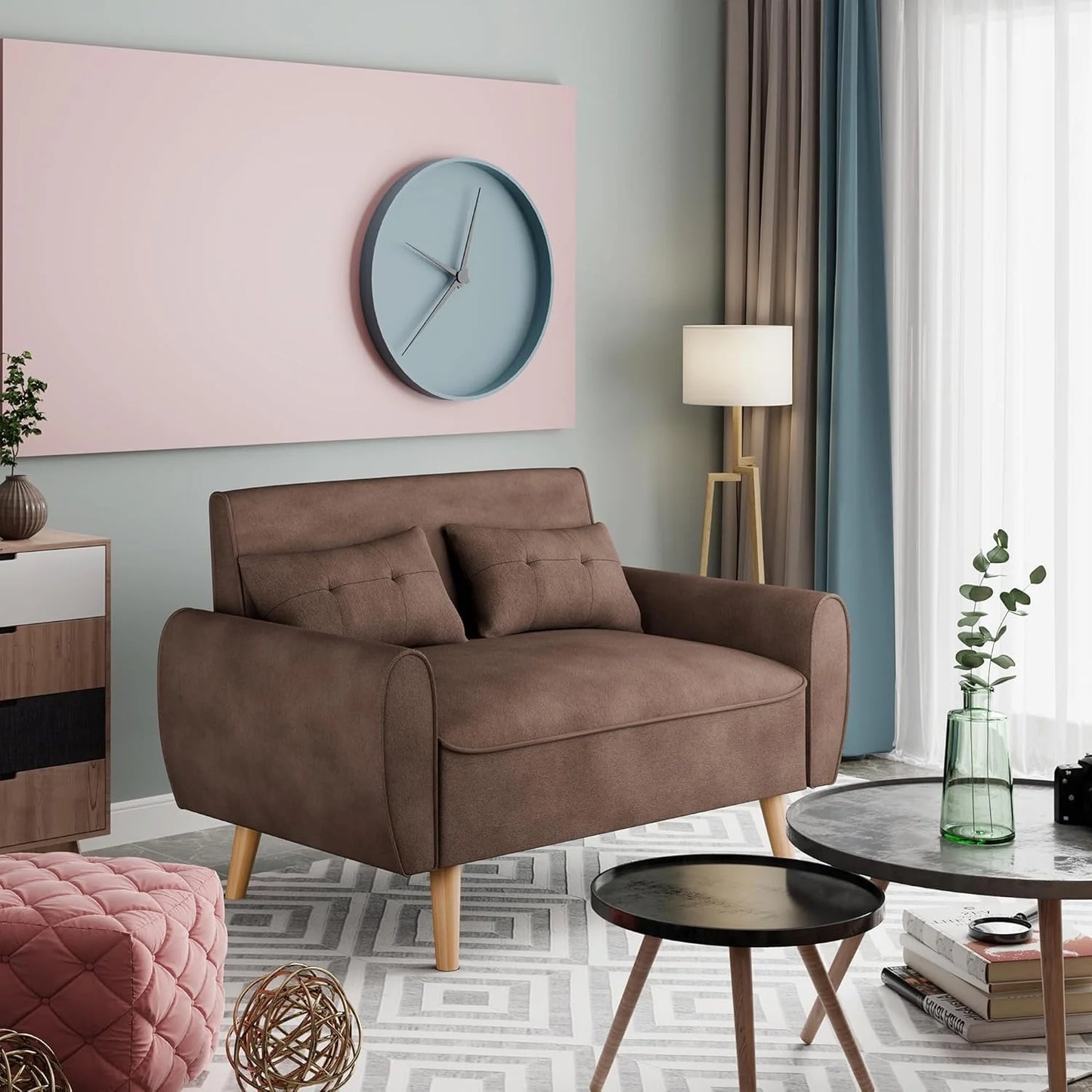 47" Small Modern Loveseat Sofa