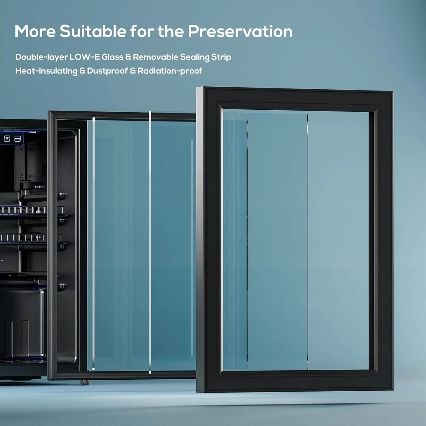 Beverage Refrigerator Cooler-120 Cans Freestanding Mini Fridge Cooler with Glass Door, Adjustable Shelves & Digital Temperature Display for Soda, Wine or Beer (Black, 3.2 Cu.Ft)