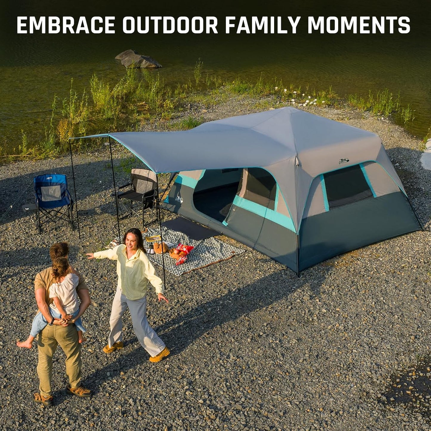Quick-opening tent, family camping tent, pop-up camping tent, large waterproof tent for outdoor camping