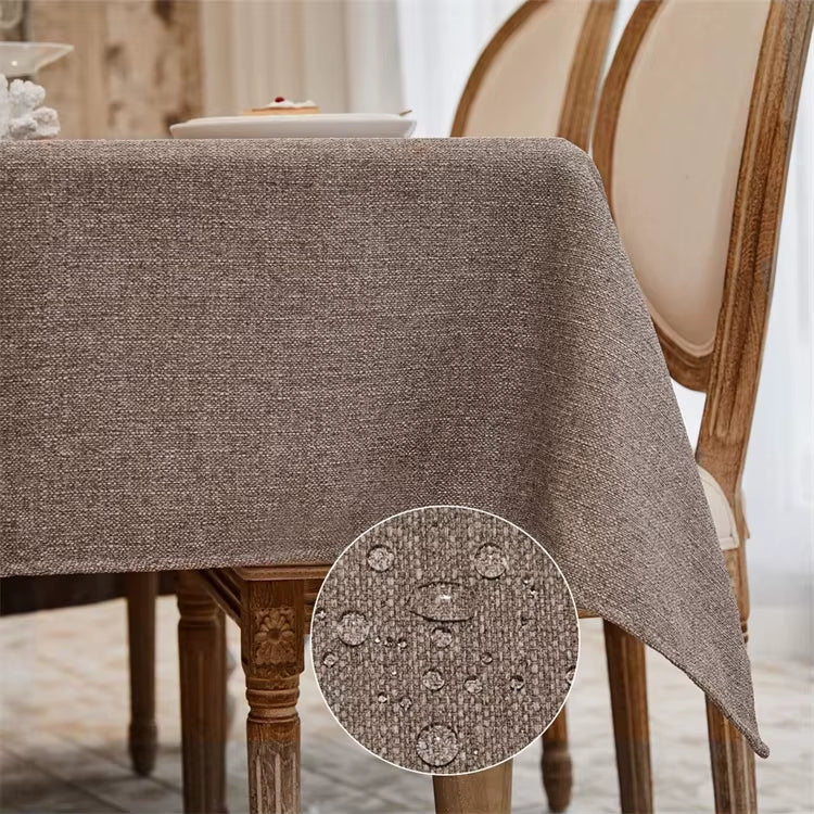 Waterproof Linen Tablecloth Rectangle Anti Wrinkle for Kitchen Dining