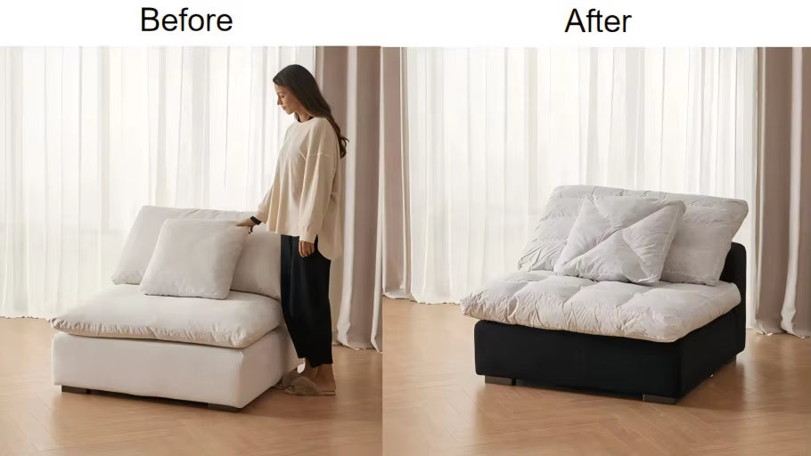 Nordic L-Shaped Cloud Sofa Set Modern Villa Corner Furniture