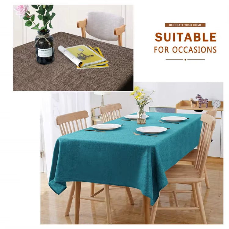 Waterproof Linen Tablecloth Rectangle Anti Wrinkle for Kitchen Dining