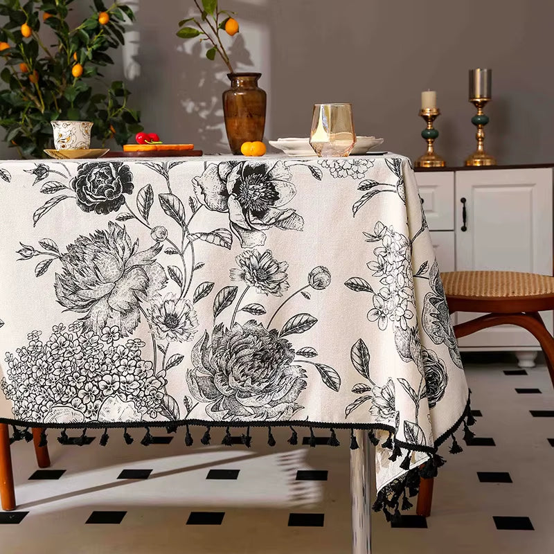 Modern Printed Round Tablecloth for Home Wedding or Hotel Decor