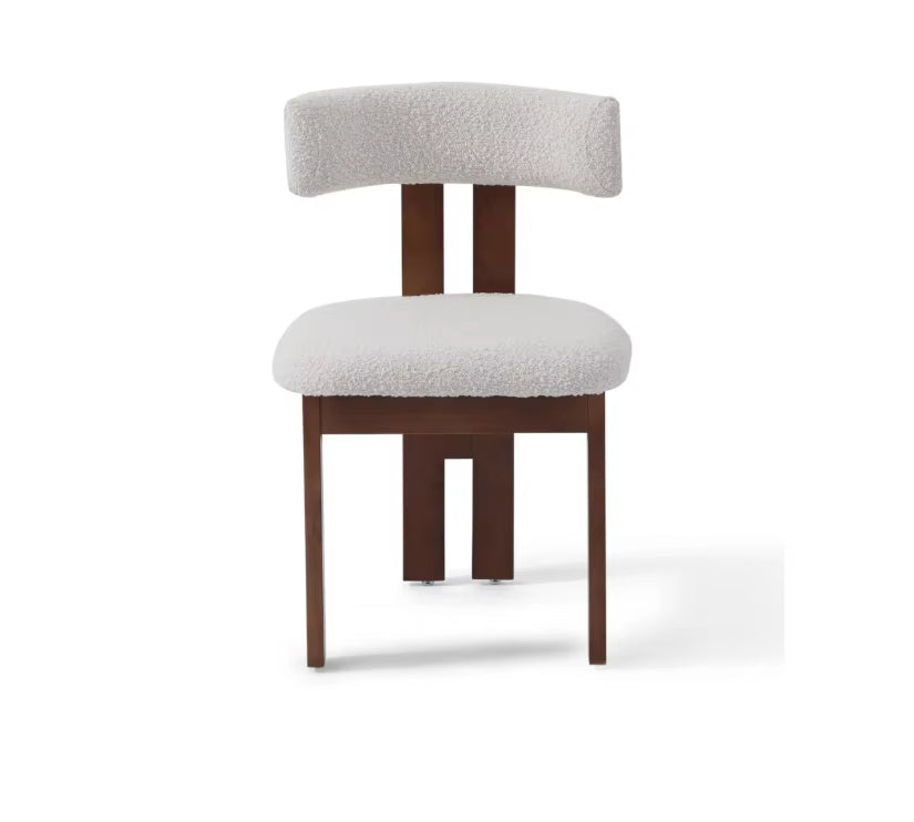 Luxury Nordic Upholstered Dining Chair with Solid Wood Frame