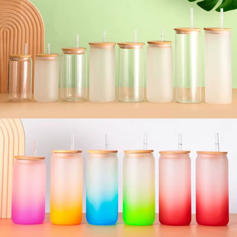 Hot Selling 16oz Custom Drink Cup with Lid Straw and Bamboo Cover