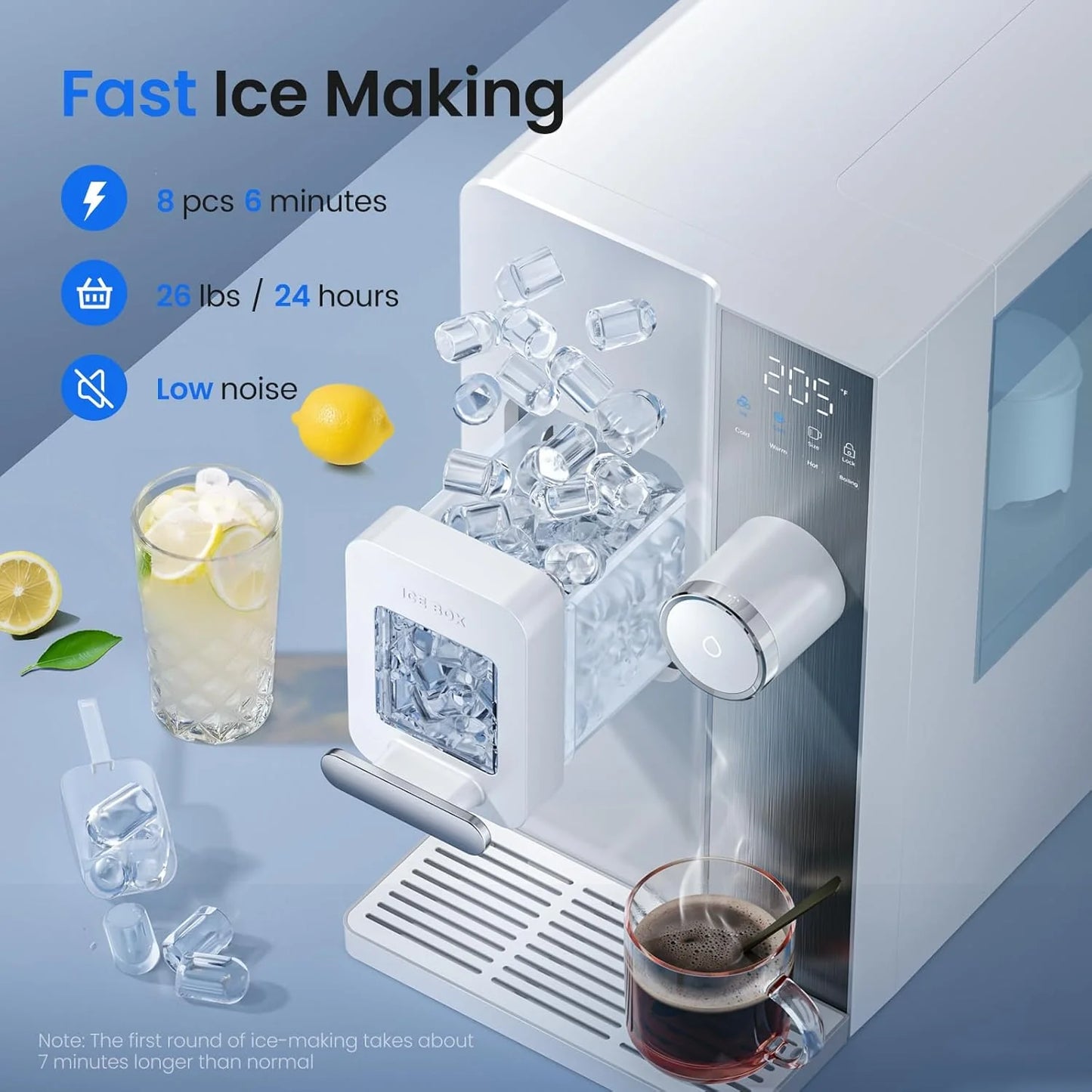 Ice Maker Water Filter 3 in 1 Countertop Instant Hot and Cold Water