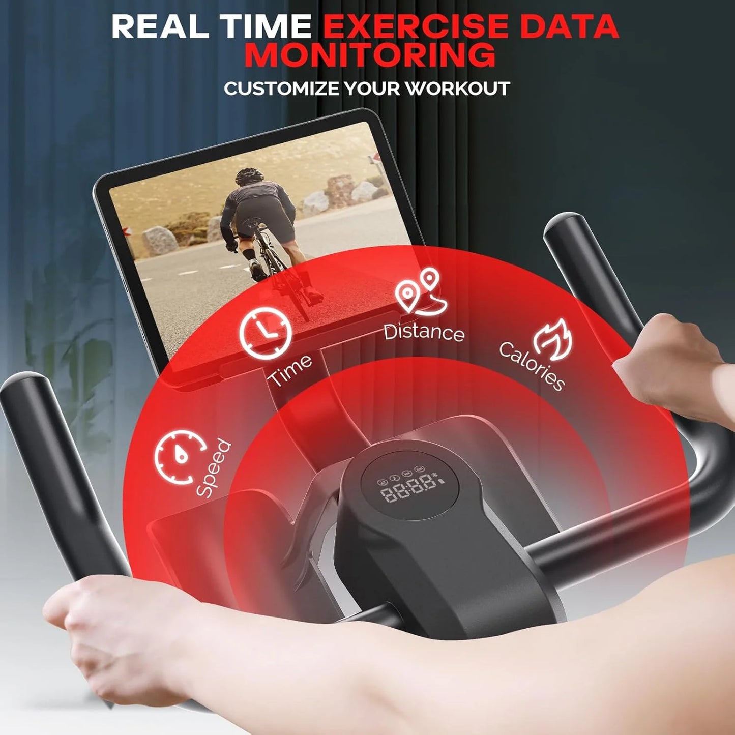 Sperax Exercise Bike, Stationary Bikes for Home, Indoor Cycling Bike, Spin Bike with Comfortable Seat, LED Display