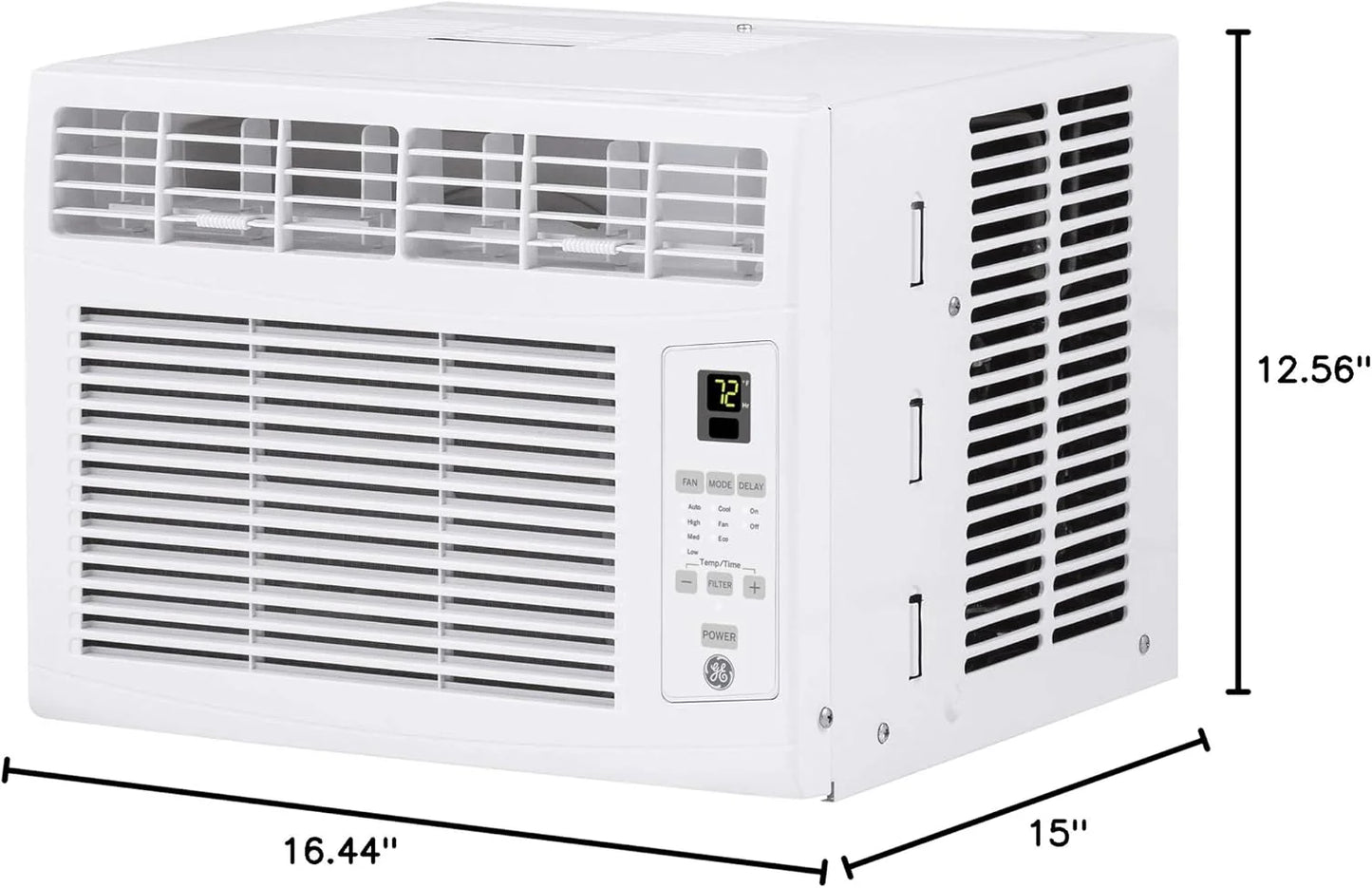 GE Window Air Conditioner Unit, 5,000 BTU for Small Rooms up to 150 sq ft. with Manual Adjustable Fan and Cooling Settings, Perfect for Small Bedroom or Living Room, Easy Install Kit Included, White