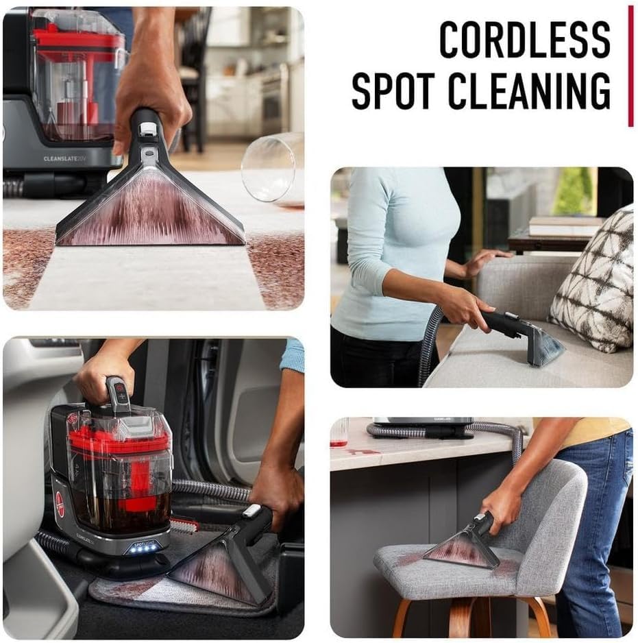 Hoover CleanSlate Plus Portable Carpet & Upholstery Spot Cleaner with Powerful Suction and Multiple Tools