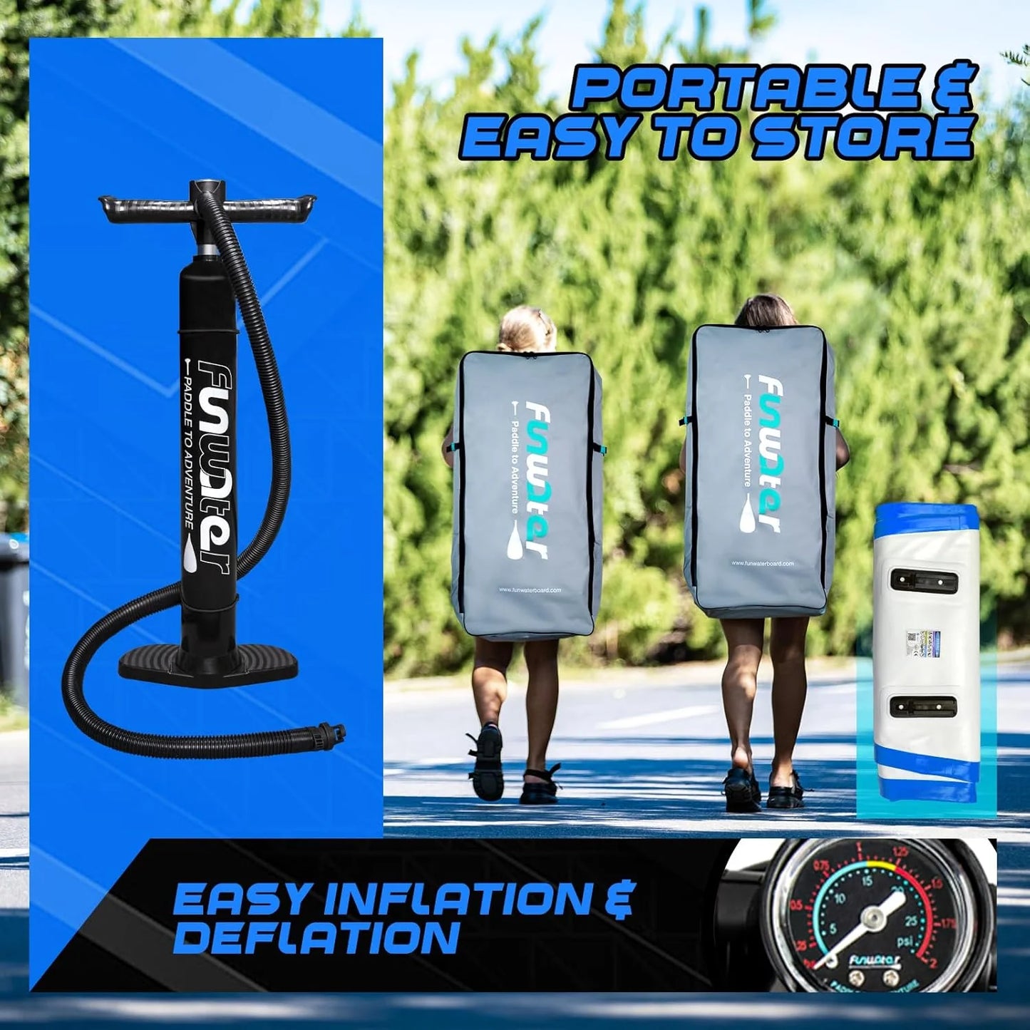 FunWater Stand Up Paddle Board Ultralight Inflatable Paddle Board with SUP Accessories