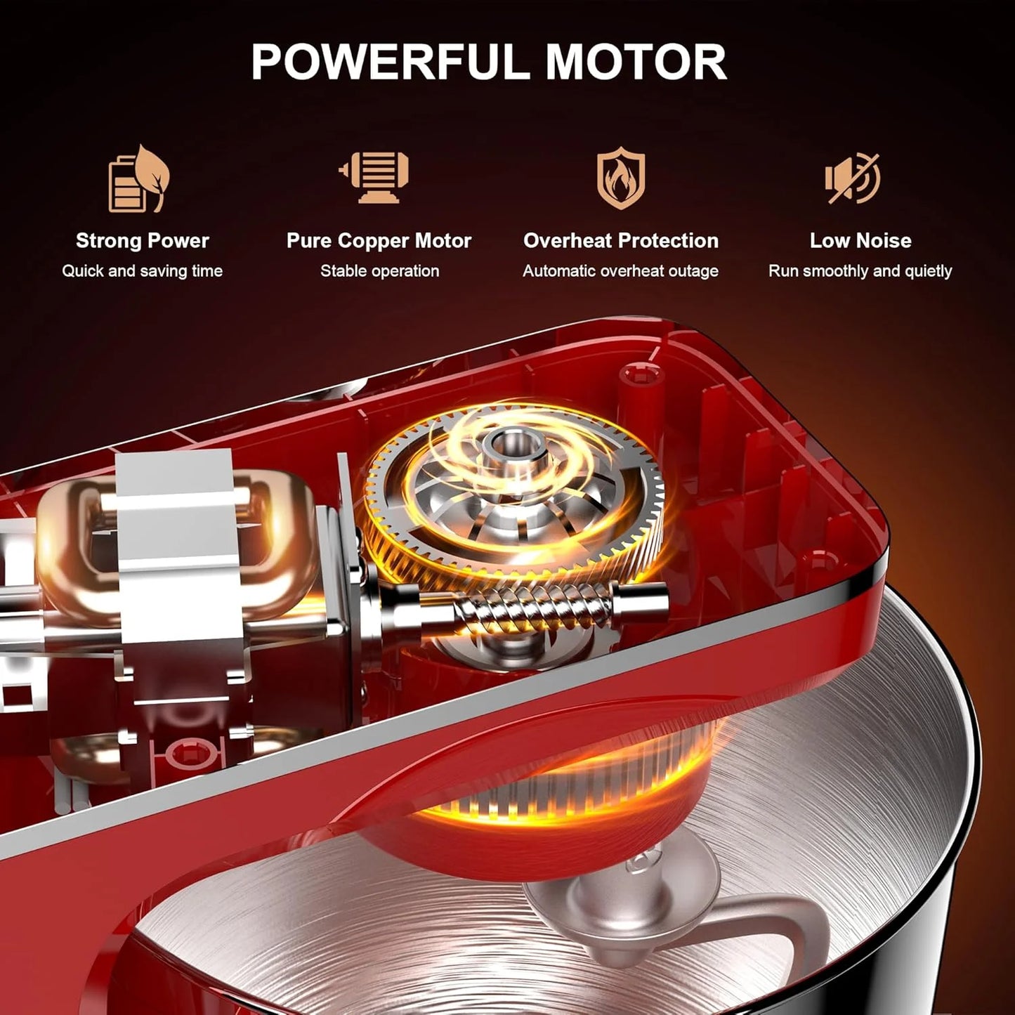 10-Speed Stand Mixer with 8-in-1 Splash Guard, Tilt Head, 6-Quart Stainless Steel Bowl + Dishwasher-Safe Dough Hook/Whisk/Blender/Scraper