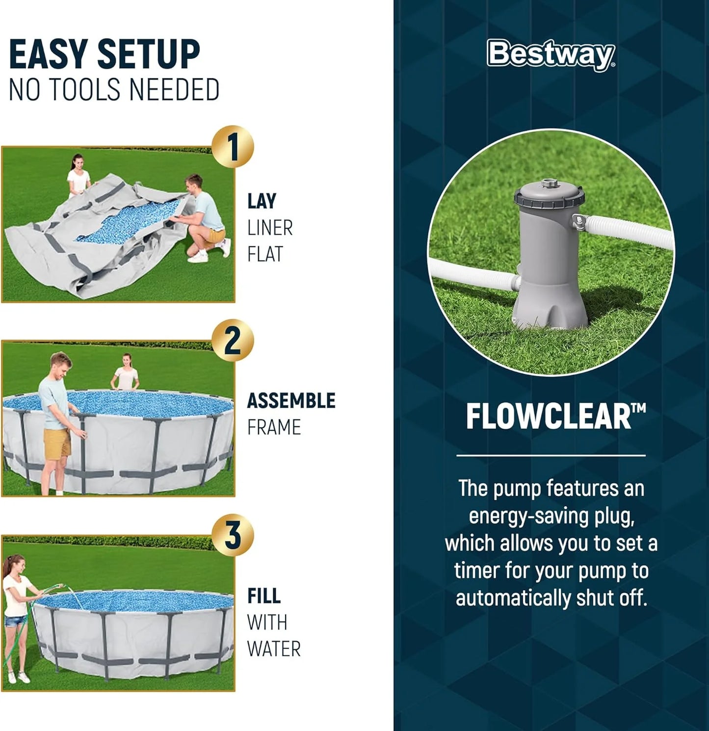 Steel Pro MAX 10 Foot x 30 Inch Round Metal Frame Above Ground Outdoor Backyard Swimming Pool Set with 330 GPH Filter Pump