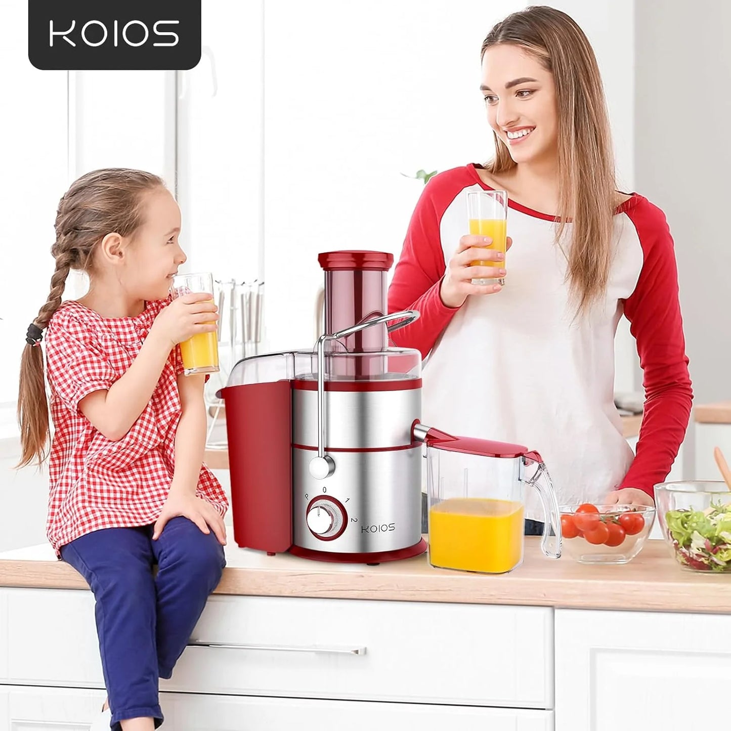1300W KOIOS Centrifugal Juicer with Extra Large 3" Feed Chute and Titanium Filter