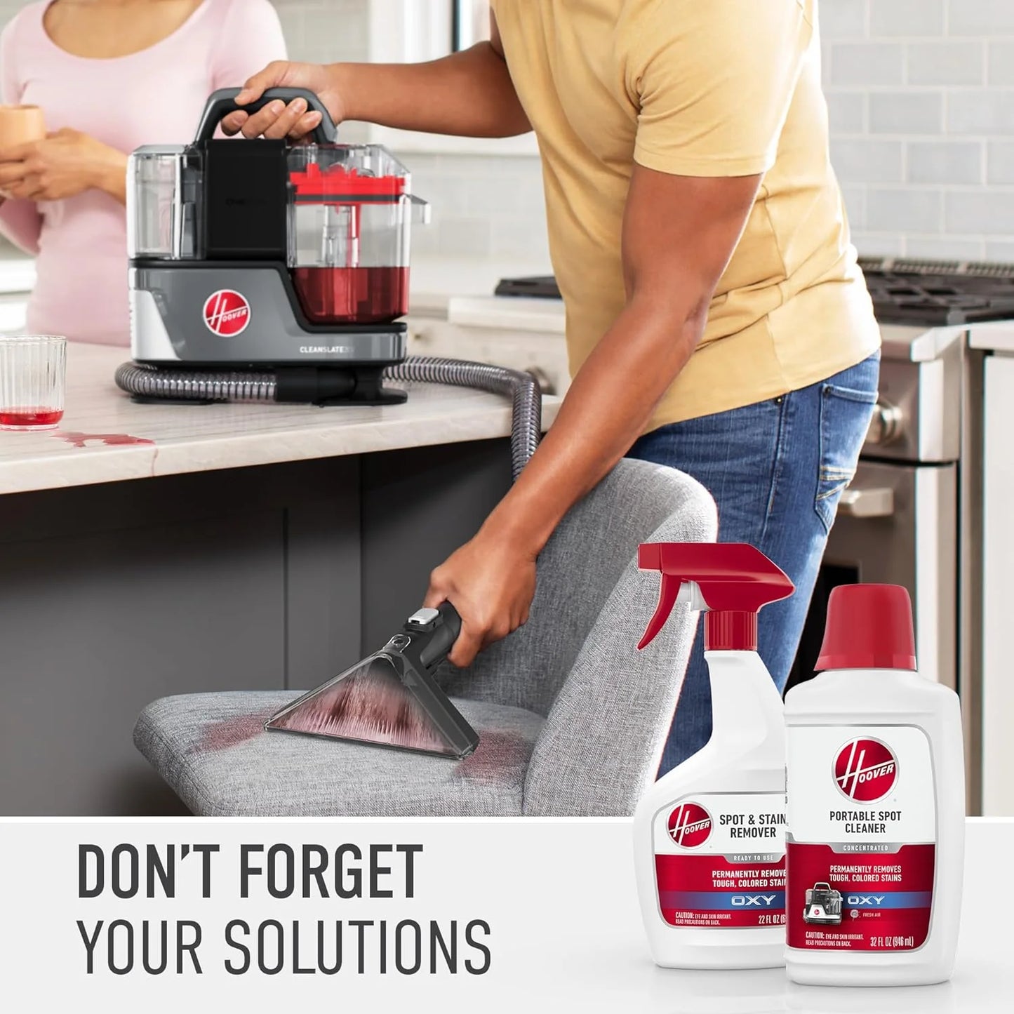 Hoover CleanSlate Plus Portable Carpet & Upholstery Spot Cleaner with Powerful Suction and Multiple Tools