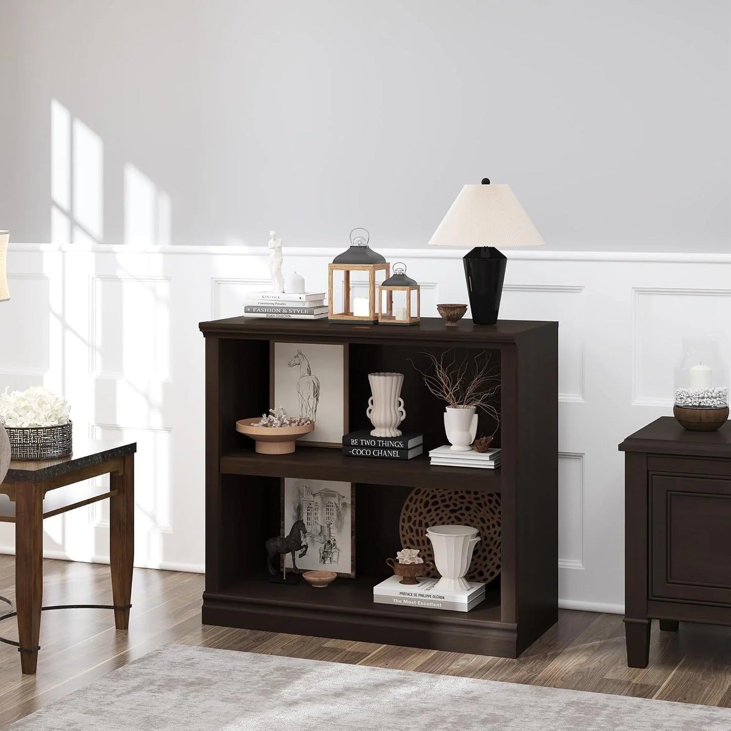 70-Inch Tall White Bookcase 5 Tiers Shelves Open Storage Bookshelf