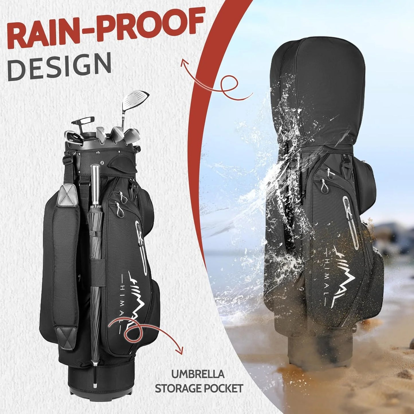 14-Way Golf Cart Bag Pro with Full Length Divider Top, Golf Bag for Men