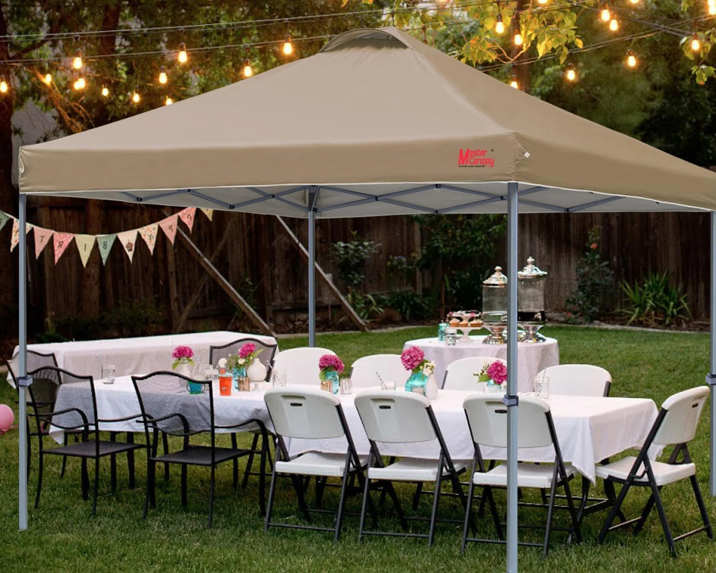 Durable Pop-up Canopy Tent with Roller Bag (10x10, Black)