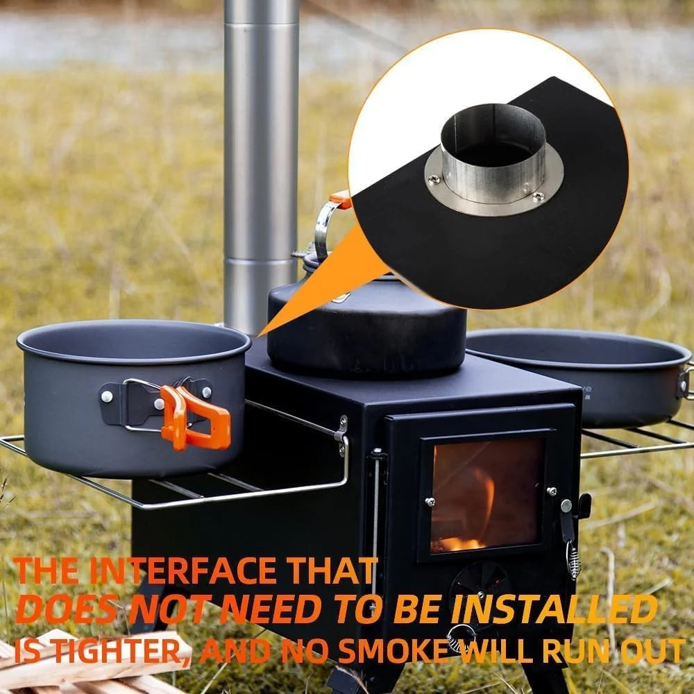 Hot Tent Stove Wood Stove, Small Wood Stove for Outdoor Heating and Cooking, Ice Fishing, Hunting