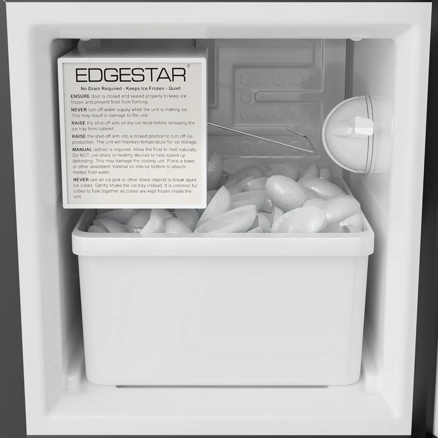 EdgeStar IB121 15 Inch Wide 12 Lbs. Capacity Built-In Ice Maker with 15 Lbs. Daily Ice Production - Stainless Steel