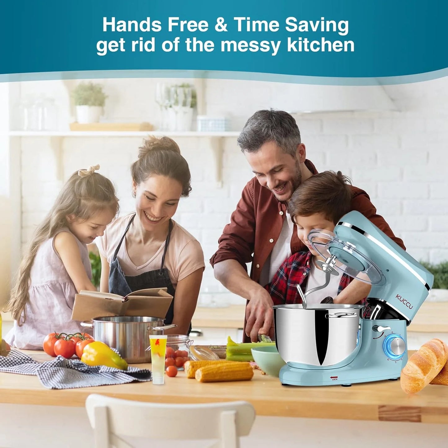 Stand Mixer 6.5 Qt 660W 6-Speed Tilt-Head Food Dough Mixer, Kitchen Electric Mixer with Stainless Steel Bowl,Dough Hook,Whisk, Beater, Egg white separator