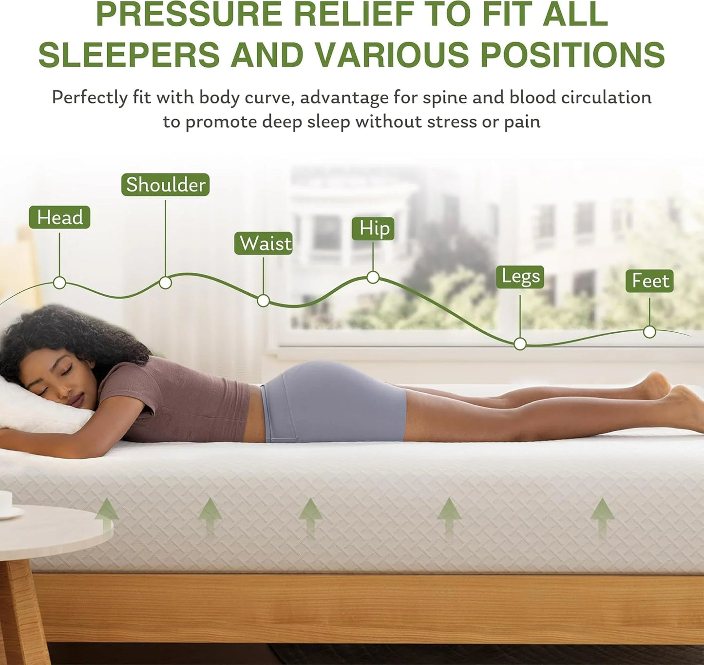 8-inch double mattress with memory foam for medium firm support