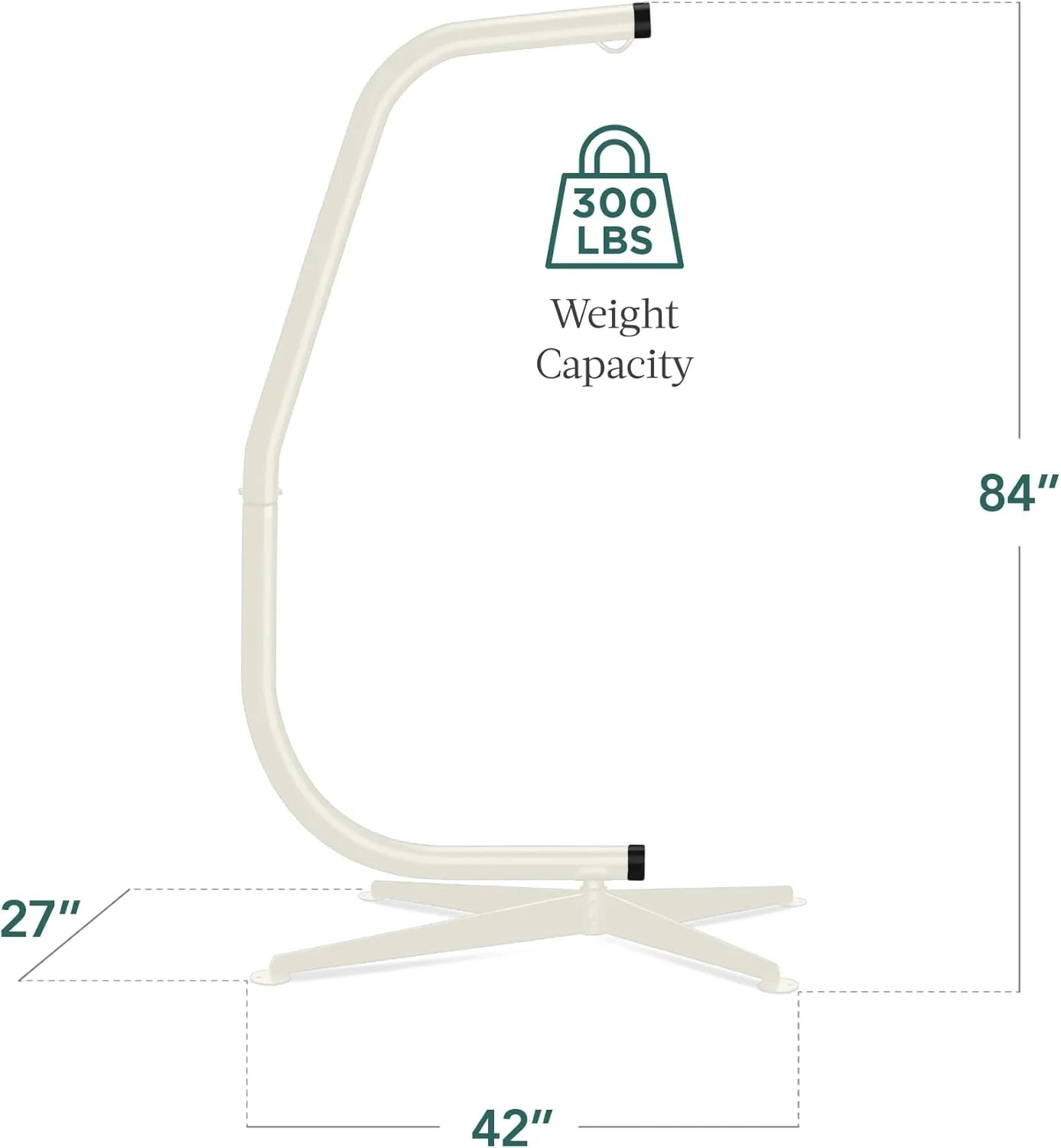 Best Choice Products Metal Hanging Hammock C-Stand for Chair/Weather-Resistant Finish, Offset Base - Stand Only - Black