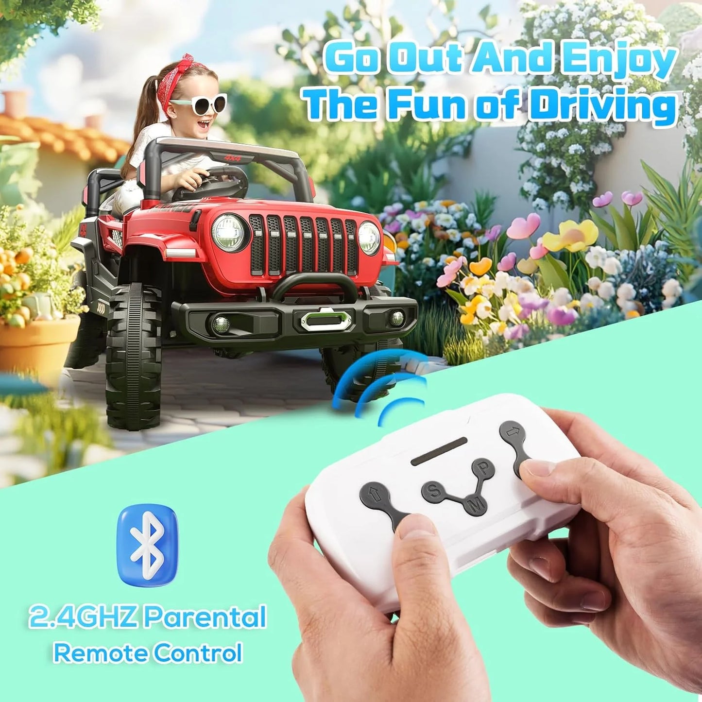 SEALIGHT 12V Children's Driving Truck Model 380 Watt Motor Emergency Braking Function