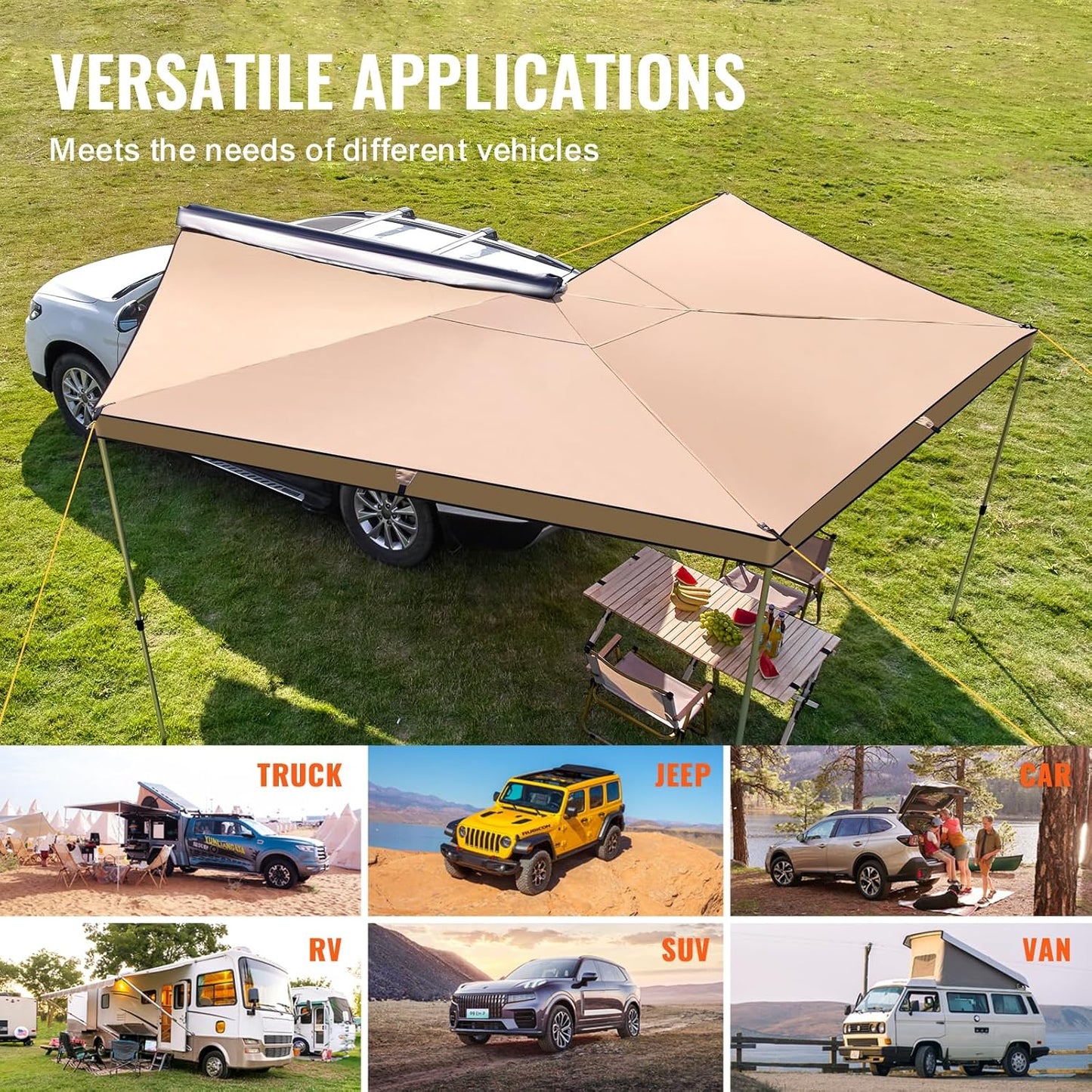 Awning Tent UV50+ Waterproof Canopy for Vehicles