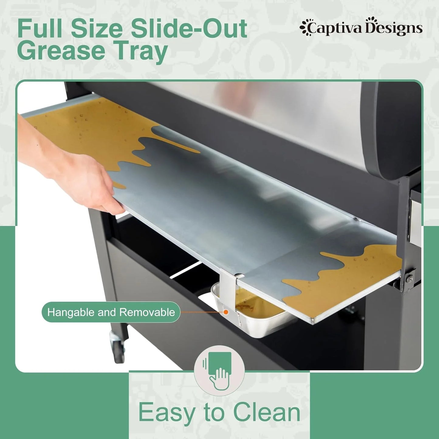 Captiva Designs 4-Burner Propane Gas BBQ Grill with Side Burner & Porcelain-Enameled Cast Iron Grates, 42,000 BTU Output Stainless Steel Grill for Outdoor Cooking Kitchen and Patio Backyard Barbecue