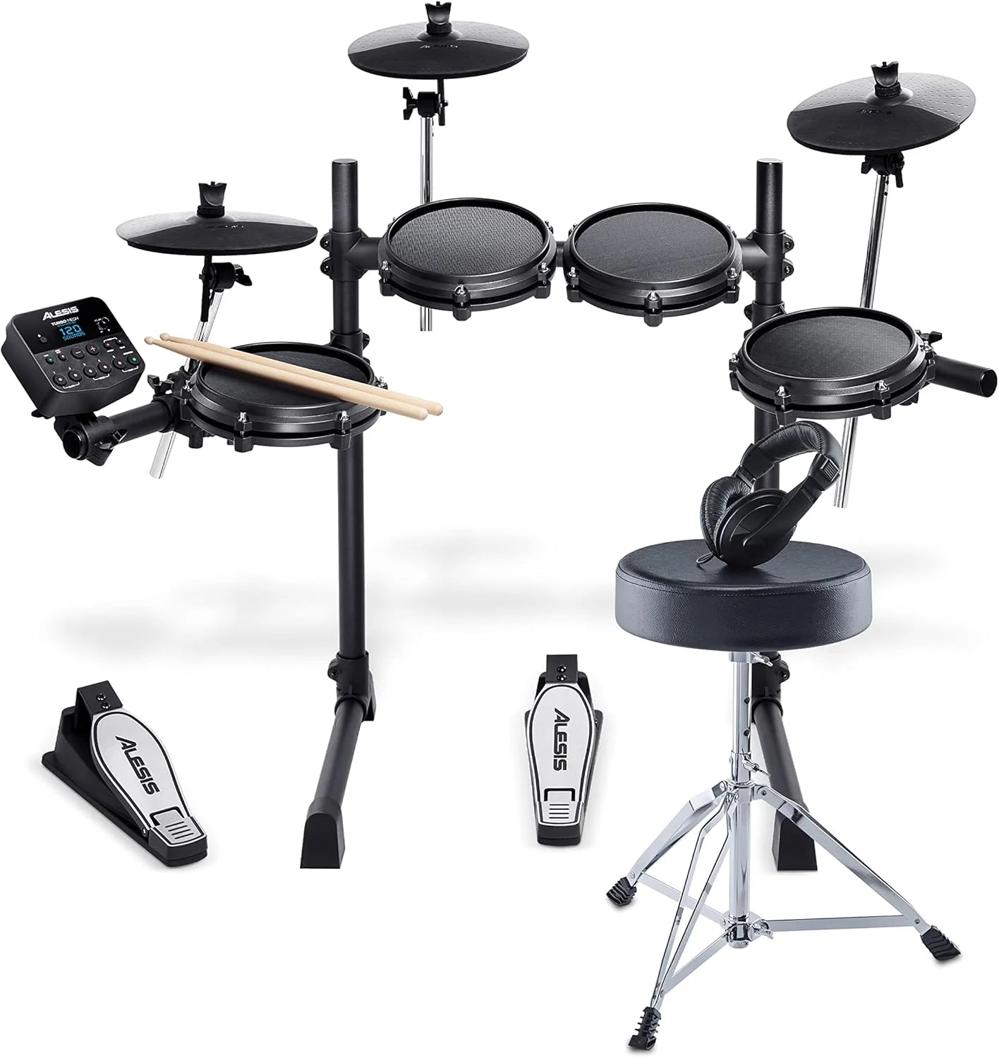 Alesis Turbo Mesh Kit - Electric Drum Set with Over 100 Sounds Mesh Drum Pad