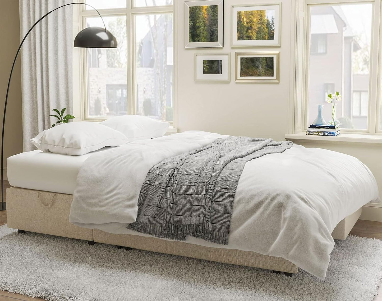 VanAcc Sofa Bed, Sleeper Sofa with Storage Chaise- 2 in 1 Pull Out Couch Living Room, Comfy Sleeper Couch