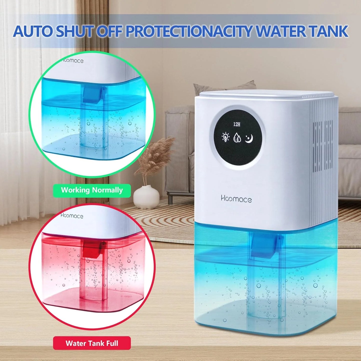 Dehumidifier,2 in 1 Humidifier Dehumidifier Combo,102 OZ Water Tank Dehumidifiers for Home Bedroom,Basement Bathroom,Auto Shut Off,Sleep Mode,7 Colors LED Light
