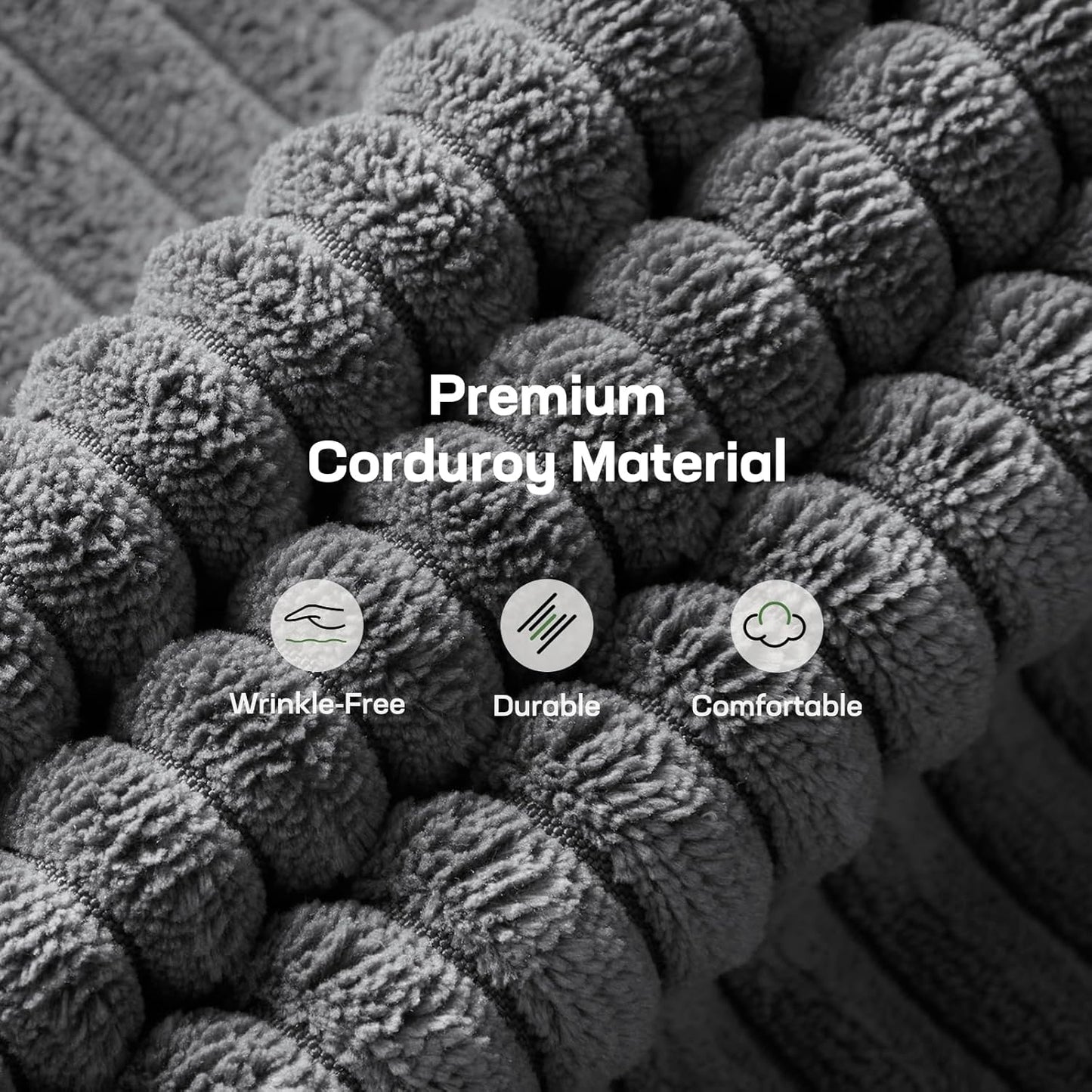 Futon Sofa Bed, Futon Sofa with Adjustable Back and Armrests, Converts to Small Sleeper Sofa Bed Corduroy Loveseat Green