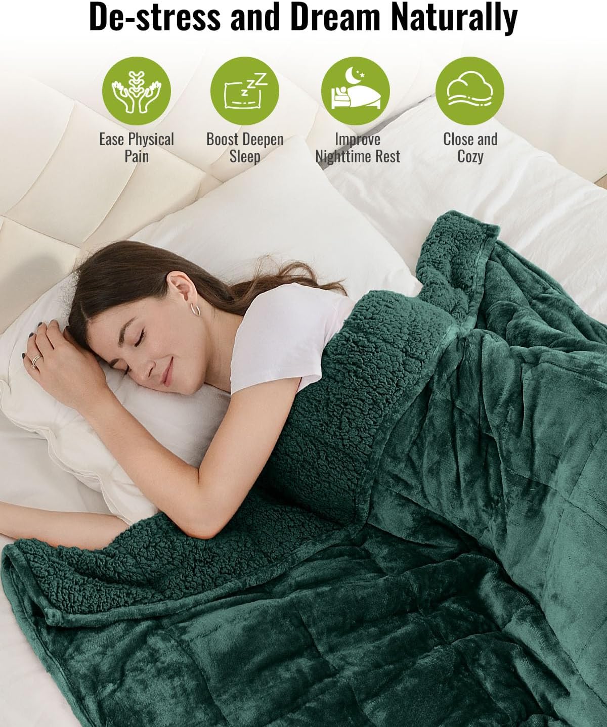 Weighted Blanket Queen Size 15lbs 60x80 inches with Soft Plush Fleece