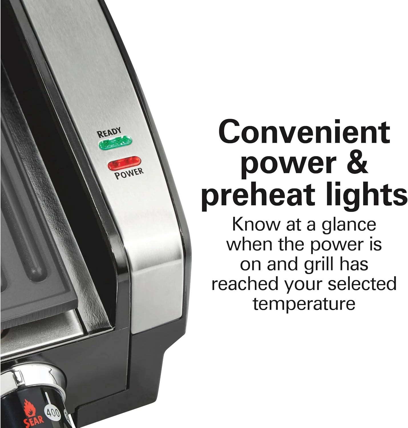Indoor electric grill with viewing window, adjustable to 450°F, serves 6 people
